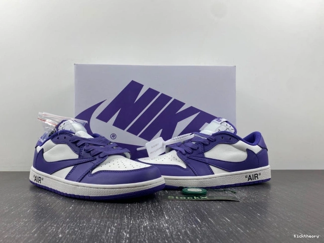 Kicktheory DM7890-386 X 1 TRAVIS SCOTT OFF-WHITE X CUSTOM JORDAN AIR 0810